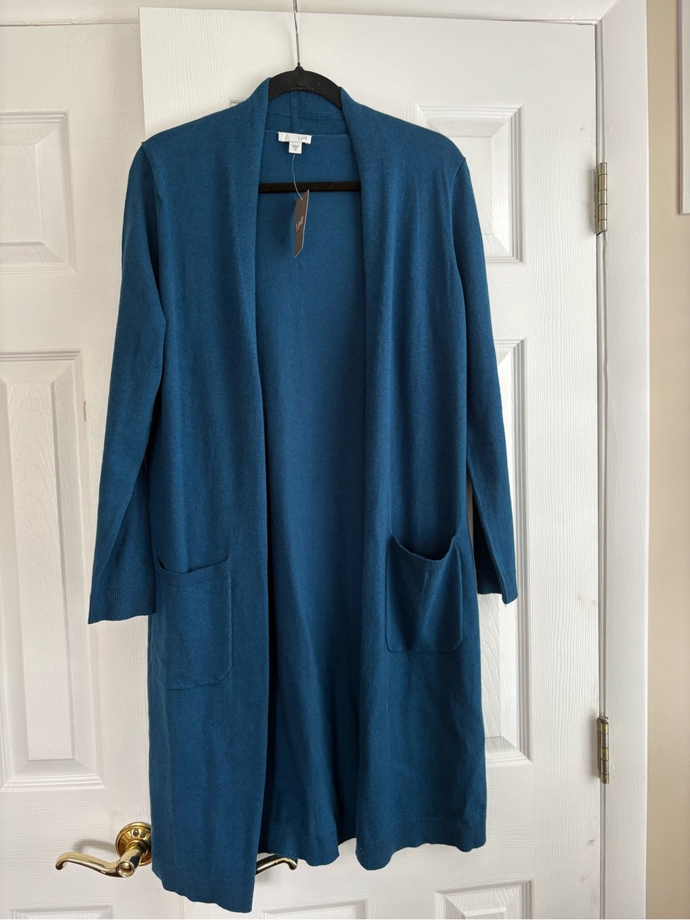 J Jill Open-Front Teal Long Cardigan Sweater size XS